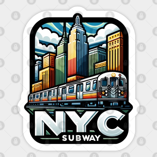 New York Subway NYC Subway Train Sticker by Nysa Design